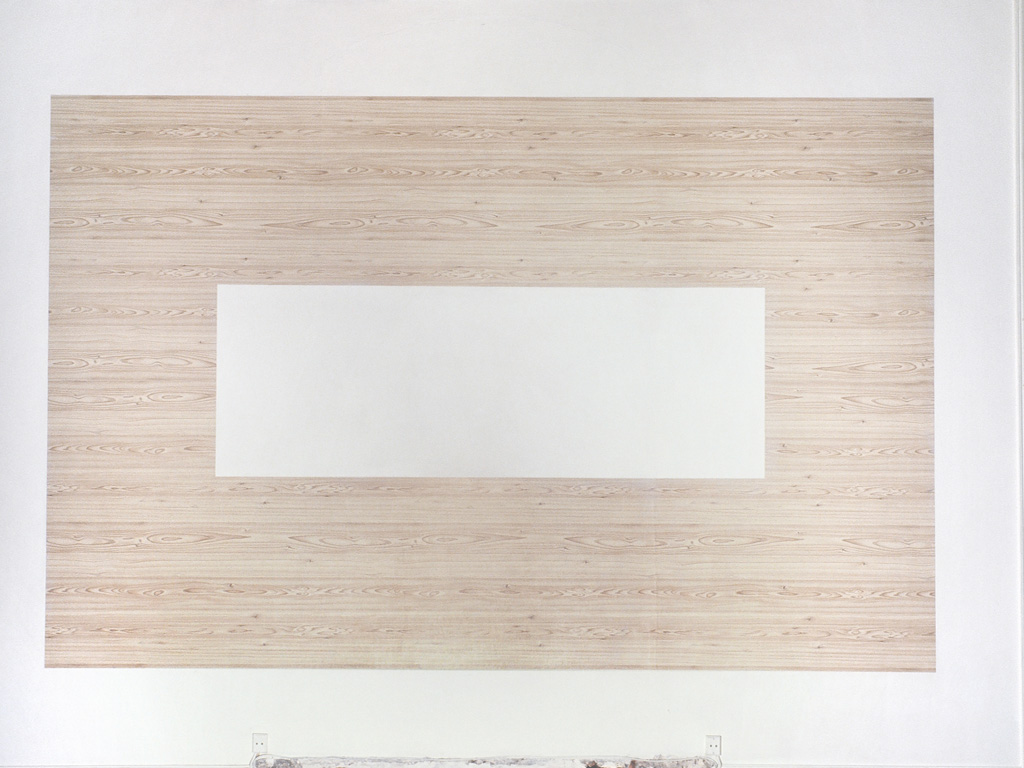 Claude Closky, ‘Oval, Rectangle and Reversed U,’ 1989, insitu installation, fake wood vinyl, dimensions variable. 